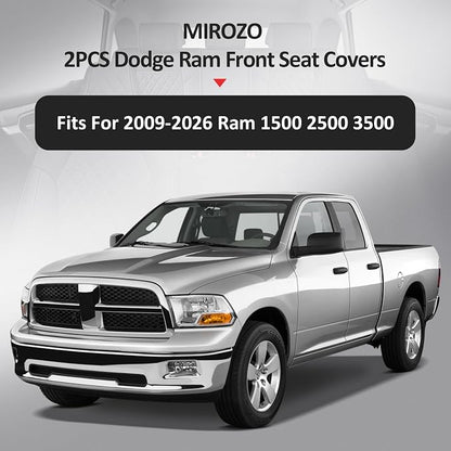 Front Ram Seat Cover for 2009-2026 RAM 1500/2500/3500 Crew Quad Cab | Leather Ram Seat Cover,Waterproof Truck Seat Covers,Blue Car Seat Cover,Car Seat Protector,Front Seat Covers For Ram - Image 7
