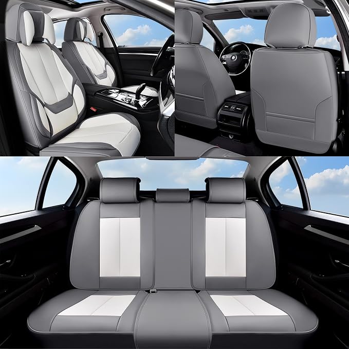 Coverado Car Seat Covers, Seat Covers for Cars, Waterproof Leather Auto Seat Protectors, Leather Car Seat Cushion, Car Interiors Accessories Universal Fit for Most Cars - Image 7