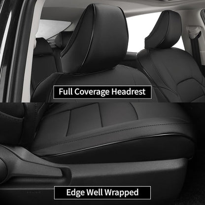 EKR Car Seat Covers for Toyota Camry 2012-2017 (Gas),Full Set | Custom Fit for Toyota Camry SE/XSE/SE Sport/SE Limited 2012-2017,Easy-Wipe Protection-Faux Leather(Black) - Image 2