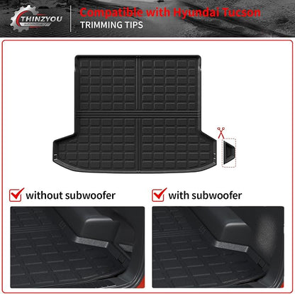 Floor Mats Set for 2022-2025 2026 Hyundai Tucson | NOT for PHEV & N-Line, Trunk Mat Cargo Liner Cargo Mat TPE All Weather Back Seat Cover Protector 2024 Tucson Accessories - Image 9
