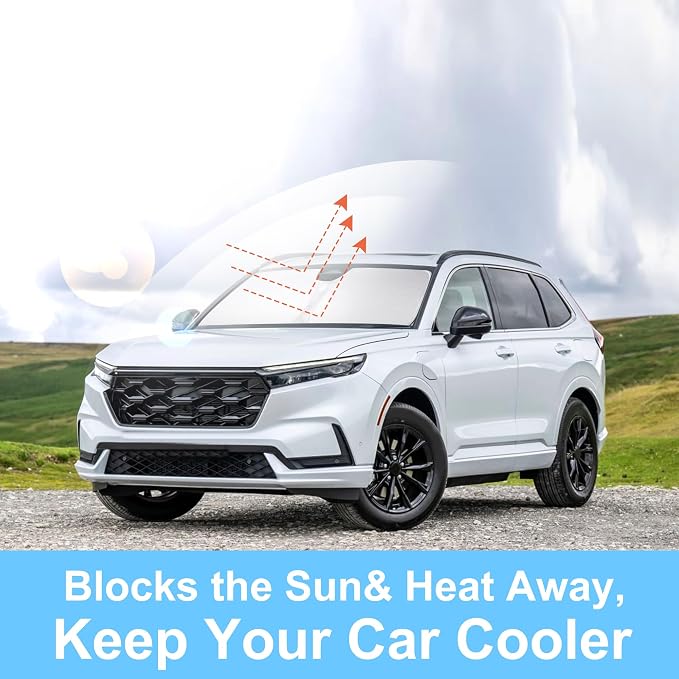 Front Windshield Sun Shade Foldable Car Front Window Sun Shade Windshield Shade Custom Fit for 2023-2025 2026 Honda CRV SUV Block UV Rays Accessories Heat Keep Cooler - Image 4