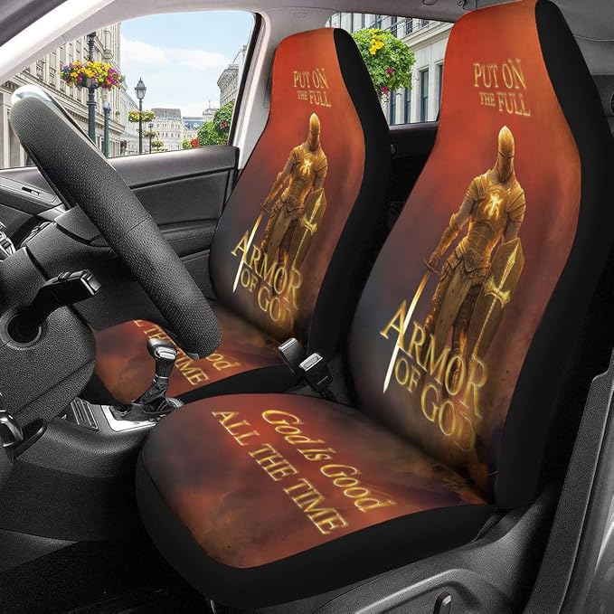 GENANY Amor of God Car Seat Covers Set of 2, Breathable Front Seat Covers for Truck Sedan SUV, Christian Car Accessories, Christian Gift for Women Men - Image 3