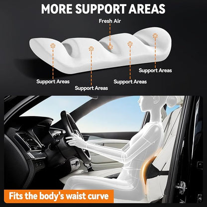 Lumbar Support Pillow for Car,Back Support for Car Seat Cushion,Adjustable Straps Securely Fixed Car Lumbar Support Pillow for Office Chair (Black) - Image 3