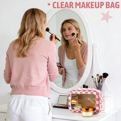 YOPCDJ 3PCS Clear Toiletry Bag, TSA Approved Travel Makeup Pouch with Zipper for Cosmetics and Toiletries, Diaper Bag Organizer Pouch Set, Women's Purse Organizer and Clear Car Bag - Image 3