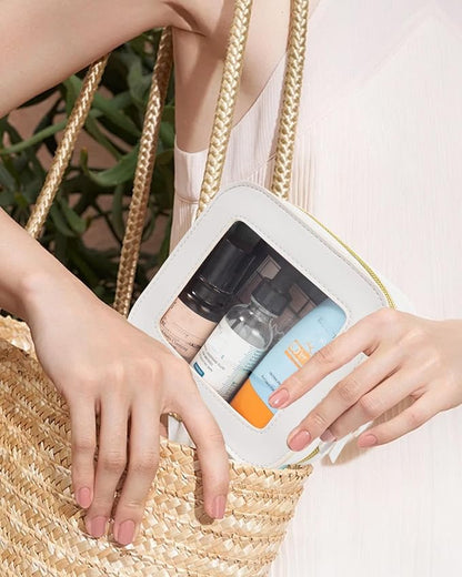 2 Pcs Clear Makup Bag Set, Clear Cosmetic Bags with Zipper Waterproof Small Travel Cosmetic Case Cute Make Up Pouch Mini Car Essentials for Women Travel Car Organizer - Image 6