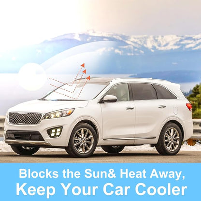 Front Windshield Sun Shade Foldable Car Front Window Sun Shade Windshield Shade Custom Fit for 2016-2020 Kia Sorento Block UV Rays Accessories Heat Keep Cooler - Image 4