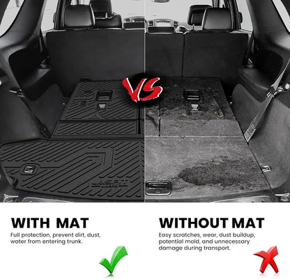 LASFIT Cargo Mat for Dodge Durango 6/7-Seat Models 2011-2026 | Not Fit 5-Seat Models, All Weather TPE Custom Fit Cargo Trunk Mat & Backrest Seat Protector, Black - Image 6