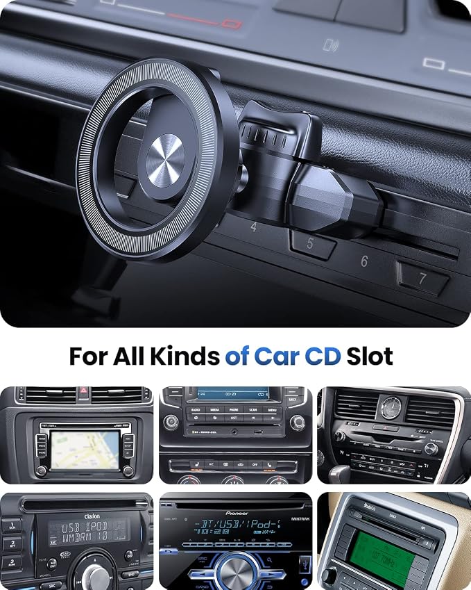 for MagSafe CD Phone Mount[Hollow Ring Design] Magnetic Phone Holder for Car CD Phone Holder Mount for iPhone 16 15 14 13 Pro Max Mini Plus MagSafe Case All Phones | Strong Magnetic CD Phone Holder Mount,Compatible with iPhone 17 16 15 14 13 Pro Max Mi... - Image 5