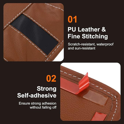 HARFINGTON Car Seat Side Pocket Organizer PU Leather Auto Door Console Storage Bag Car Seat Gap Filler Multifunctional Car Pocket Pouch for Keys Coins Phone Sunglasses, Brown - Image 3