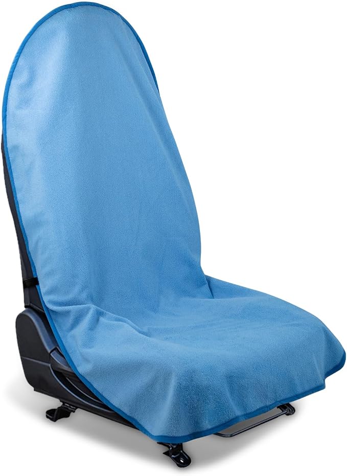 Waterproof Sweating Car Seat Cover for Post Gym Workout, Running, Swimming, Beach and Hiking, Universal Fit Non-Slip Bucket Seat Protector for Cars SUV Trucks, Machine Washable (Light Blue) by DECKALY