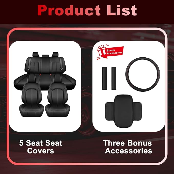 TTX LIGHTING Custom Fit Seat Covers for Subaru Forester 2009-2013 | All-Season Interior Protection with Original Seat Pattern Waterproof Faux Leather Full Set Airbag Compatible - Image 3