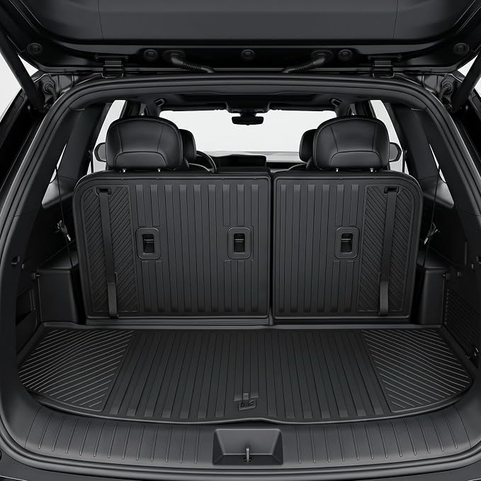 AUXKO All Weather Cargo Mat Backrest Mat for Kia Telluride 2027 Gas&Hybrid | High Wall,All-Weather,All Season,Odorless,Anti Slip,Rain&Salt Resistant,TPE Material,Black,Accessories,Pet Friendly - Image 3