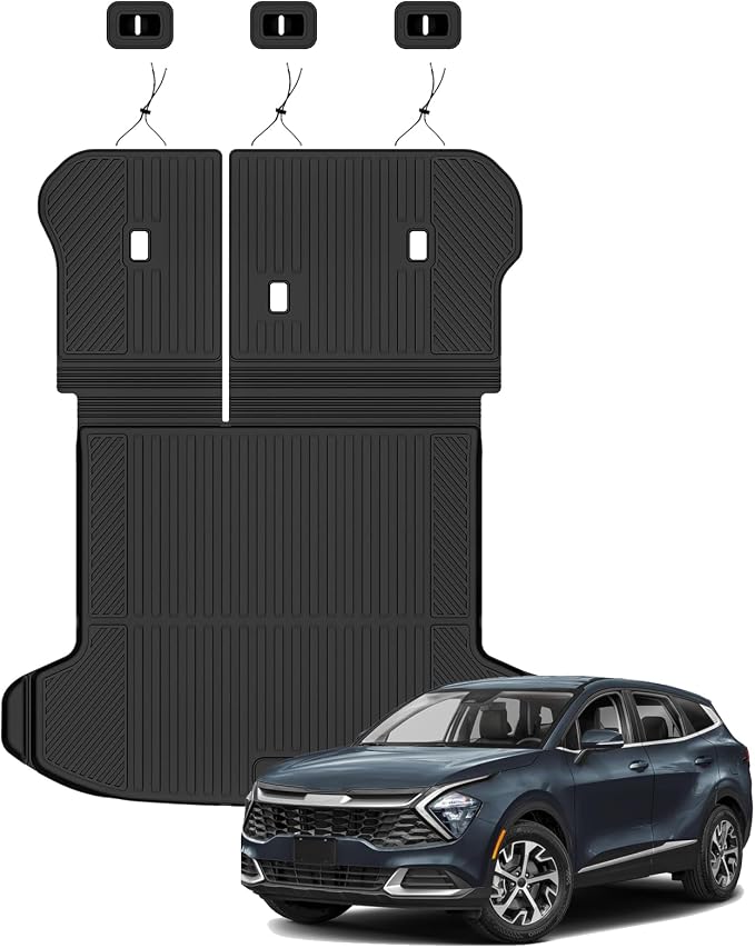 AUXKO All Weather Cargo Mat Backrest Mat for Kia Sportage 2023-2026 | High Wall,All-Weather,All Season,Odorless,Anti Slip,Rain&Salt Resistant,TPE Material,Black,Accessories,Pet Friendly by AUXKO
