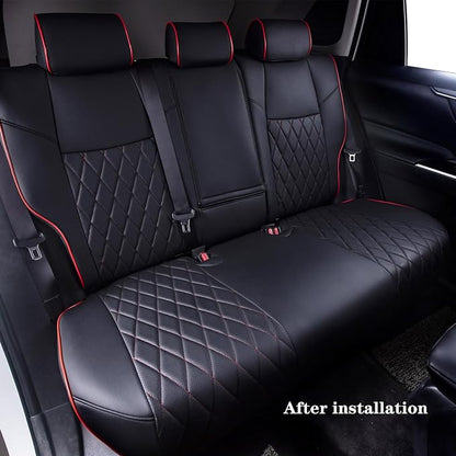 HKZ Customized Special seat Cover for Toyota Corolla (Black+Red, 2014-2019 Corolla L LE LE Eco XLE Sedan) - Image 5