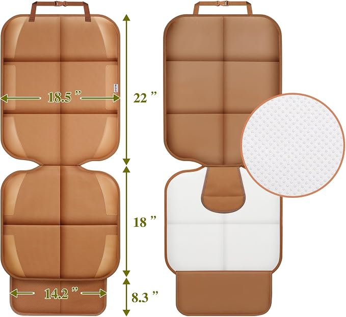Meolsaek Car Seat Protector for Child Car Seat，Non-Slip Backing No Imprints | Durable Car Seat Mat 600D Fabric, Waterproof Car Seat Cover with Thick Pad - Image 3