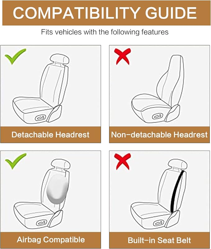 HAIYAOTIMES Baja Saddle Blanket Car Seat Covers Front Set with Seat Belt Pads, Washable Breathable Seat Covers for Cars, Universal Fit Interior Covers for Most Sedan Truck SUV, Airbag Compatible, Red - Image 7