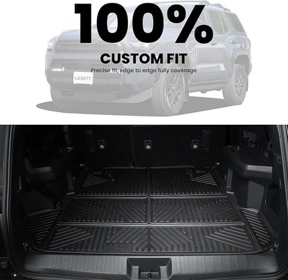 LASFIT Cargo Mat for Toyota 4Runner 2025-2026 (Only Fit 7-Seats) | All Weather Custom Fit Anti-Slip Pet Friendly Easy Clean TPE Trunk & Backrest Mats for 6th Gen 4Runner, Black - Image 4