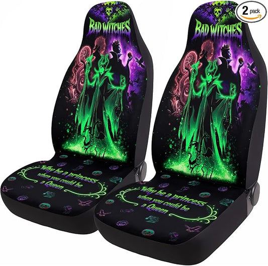 GENANY Bad Queen Car Seat Covers Set of 2, Horror Breathable Front Seat Covers for Truck Sedan SUV, Couple Car Accessories, Horror Gift for Women Men by GENANY