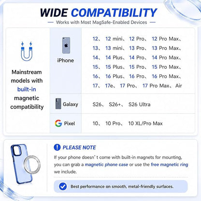 MagSafe Phone Mount, 175mm Long Arm Dashboard Holder | Full Phone Visibility – Designed for Large Dashboard Displays Without Blocking Your Screen - Image 9
