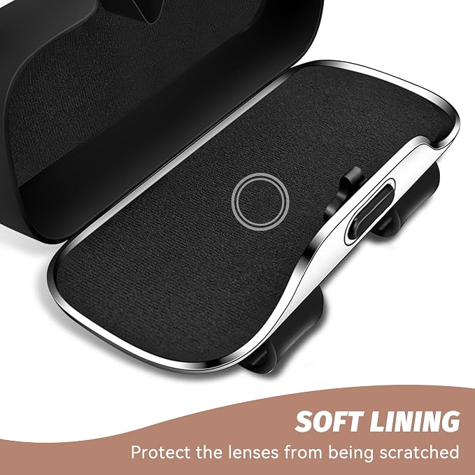 Sunglasses Holder for Car Sun Visor, Protective Automotive Eyeglasses Storage Case Hanger, Car Sunglass Holder Suitable for Truck and Sedan to Place Sunglass (Beige) - Image 5