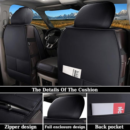 Coverado Seat Covers Full Set, Waterproof RAM 1500 Seat Cover Compatible with 2002-2026 Dodge RAM 1500 2500 3500 Truck Pickup Crew Double Mega Quad Cab with Flat Bench, Red - Image 2
