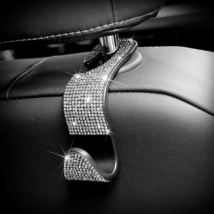 Car Purse Hook Bling Car Headrest Hook for Women Girls, 4 Packs Auto Back Seat Hangers Rear Headrest Hook for Purse, Bag, Handbag, Grocery (Silver) - Image 3