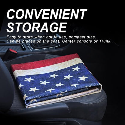 Sweat Towel Car Seat Cover Protector Front Seats for Gym Workout, Running, Swimming, Beach and Hiking, Waterproof Universal Seat Cover for Car, Trucks, Van & SUV (2, American Flag, Front) - Image 5