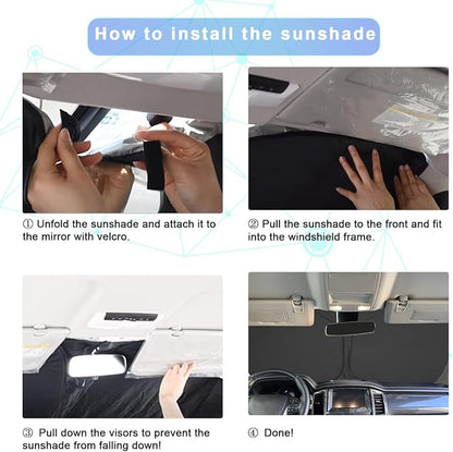 SXCY for 2025 2026 Chevrolet Equinox/Equinox EV Windshield Sunshade for 2025 2026 Chevy Equinox Accessories 2025 2026Equinox Sunshade Foldable Sun Shield Sun Shade Block UV Rays - Image 7