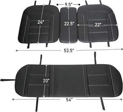 FH Group Back Seat Faux Leather Seat Cushion - Universal Fit, Rear Seat Covers for Cars with Rear Split Bench, Car Seat Cover for SUV, Sedan, Van, Red - Image 4