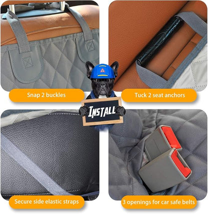 Honest Dog Car Seat Covers, Dog seat Cover with Side Flap for Cars, Trucks, and Suv's - Waterproof & Nonslip Pet Seat Cover for Backseat - Image 4