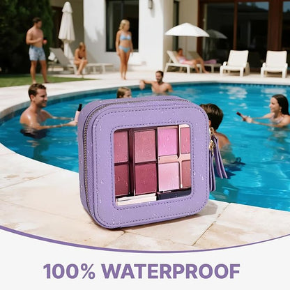 Small Clear Makeup Bag Travel Cosmetic Case, Portable Make Up Organizer Traveling Compact Car Bag for Essentials Transparent Toiletry Bag with Zipper - Image 4