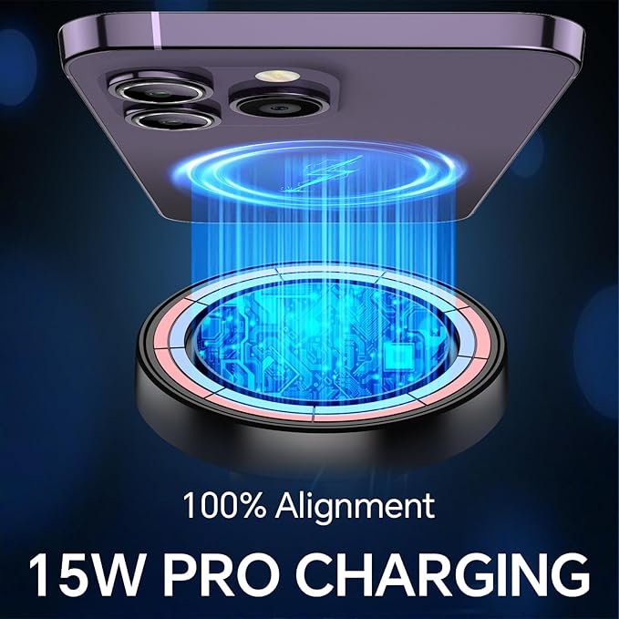 Coolpow for MagSafe Car Mount Charger【Ultra Magnet】 Magnetic Phone Holders for Your Car Charger【Windshield+Vent+Dash】 Magnetic Wireless Car Phone Holder Charger Car Mount for iPhone 17 (Gray) - Image 3