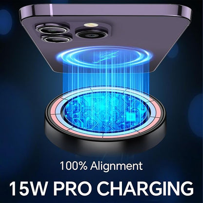 Coolpow for MagSafe Car Mount Charger【Ultra Magnet】 Magnetic Phone Holders for Your Car Charger【Windshield+Vent+Dash】 Magnetic Wireless Car Phone Holder Charger Car Mount for iPhone 17 (Gray) - Image 3