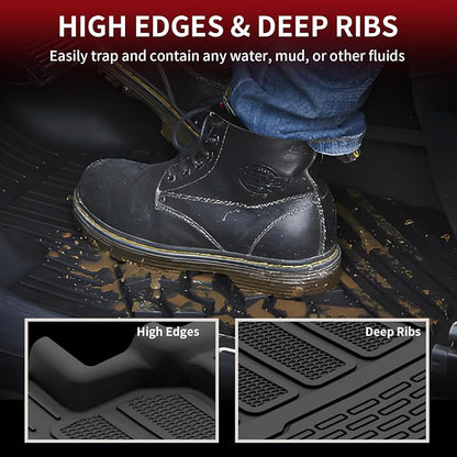 LASFIT Mats for Jeep Grand Wagoneer/Grand Wagoneer L 2022-2025 7 Seats | NOT Fit Wagoneer & 8-Seat, All Weather, TPE, Custom Fit, Car Mats, Floor Liners, 1st & 2nd & 3th Row, Black - Image 4