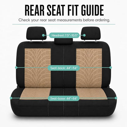 FH Group Rear Set Travel Master Car Seat Covers - Universal Fit, Split Bench Rear Seat, Washable, for SUV, Sedan, Beige - Image 7