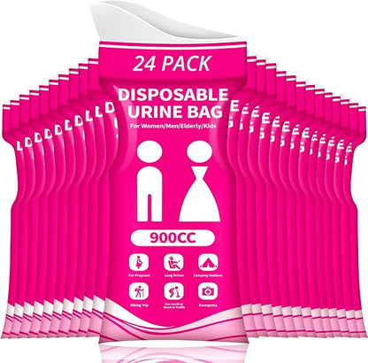 Disposable Urine Bag for Travel - 900ML Portable Pee Bags for Women Men 8/12/20/24/28 PCS Emergency Vomit Bags Urinal Toilet for Car Camping, Road Trip,Traffic Jam, Pregnant, Kid, Patient by HOKINETY