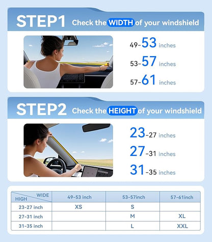 2026 Upgraded Nmoiss True Dual Layer Air Cool Windshield Sun Shade Umbrella | Drive to Superior Coolness & Comfort Block 99% UV Sun Rays & Heat Damage Keep Cool Protect Interior Zero Light Leakage XL - Image 5