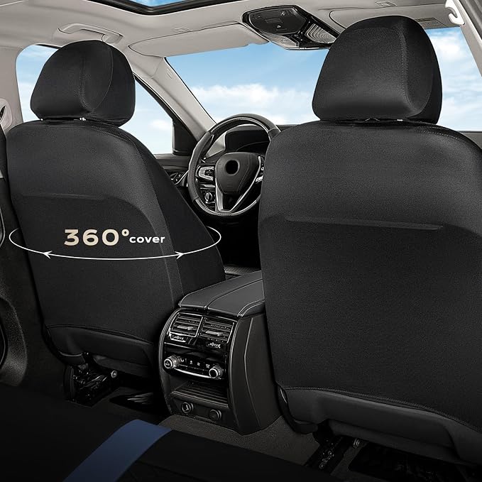 Coverado Car Seat Covers Full Set, Automotive Leather Seat Covers for Car，Universal Fit Front Back Seat Cover, Non-Slip Waterproof Breathable Car Seat Protector - Image 7