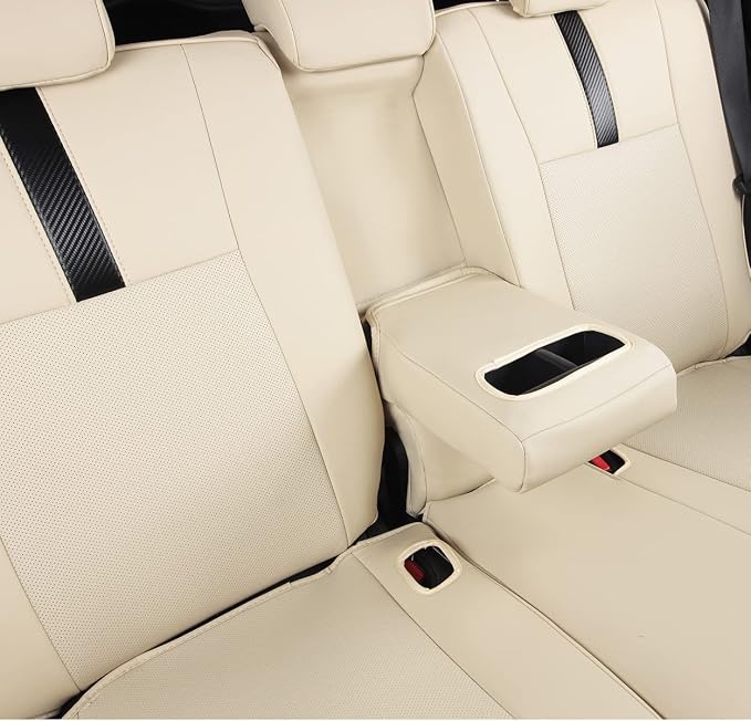 Custom Fit RAV4 Seat Covers - Waterproof Faux Leather for Toyota RAV4 2013-2018 (Beige) - Image 3