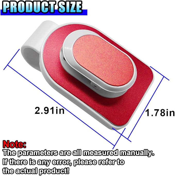 Sunglasses Holder for Car Visor, Metal Auto Eyeglass Hanger Clip, Multifunctional Auto Interior Ticket Card Origanizer Accessories, Universal for Cars SUV Truck (Red/White) - Image 2