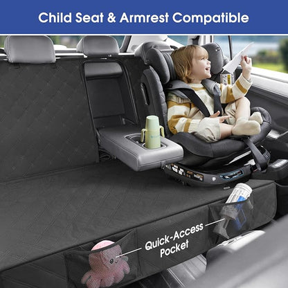 ALLANSING Upgraded 900D Heavy Duty Dog Back Bench Seat Cover for Large SUVs, Car Seat Protector, Seatbelt & Armrest Compatible, Waterproof & Non‑Slip for Dogs & Kids - Image 3