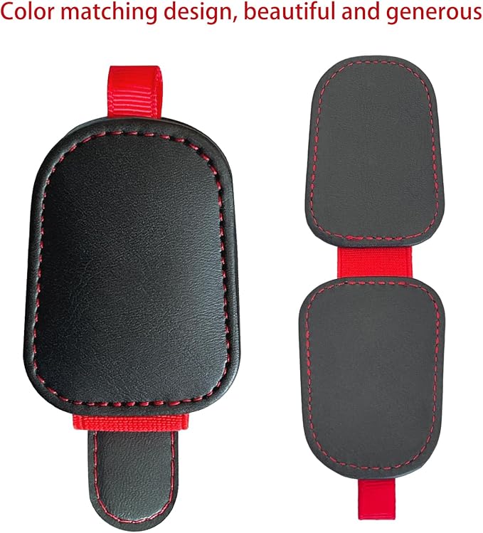 2 Pack Sunglasses Holder for Car Visor, Magnetic Leather Eyeglass Clip, Applicable to Most Eyeglasses,Ticket，Notes and Non-Magnetic Cards, etc. (Black) - Image 6