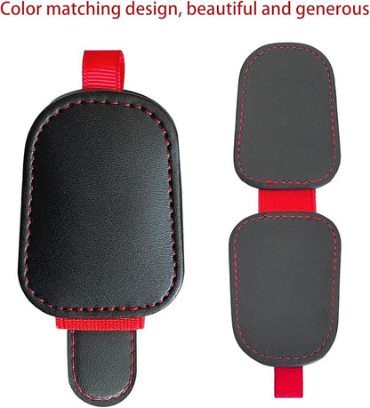 2 Pack Sunglasses Holder for Car Visor, Magnetic Leather Eyeglass Clip, Applicable to Most Eyeglasses,Ticket，Notes and Non-Magnetic Cards, etc. (Black) - Image 6