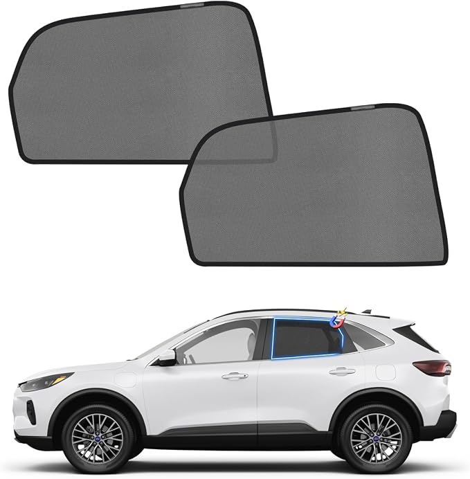 KUST Car Window Shades for 2020-2025 2026 Ford Escape Accessories, Breathable Mesh Magnetic Window Covers, Rear Back Side Window Sun Shades UV Block Privacy Protection for Baby Camping Napping 2PCS by KUST