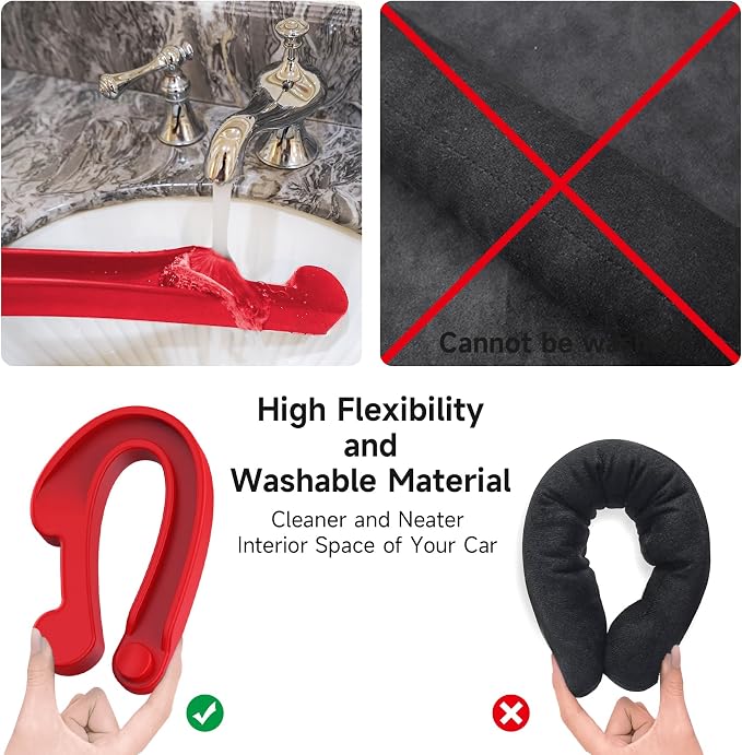 Givifive Car Seat Gap Filler Organizer 2Pack Soft Foam 3IN1 Multifunctional | Seat Side Gap Filler Strip with Slot & Hook Universal Fit Car SUV Truck Fill The Gap Between Seat & Console (Narrow Red) - Image 8