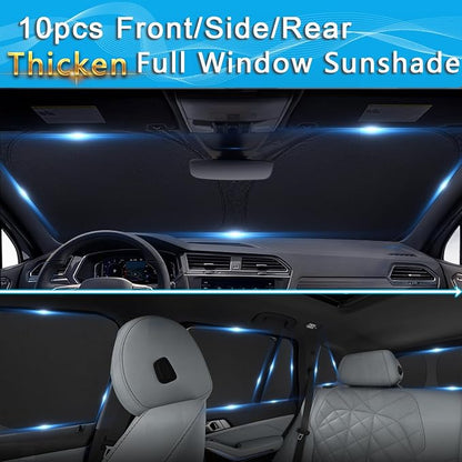 KMF 10pcs Thicken Sun Shades Custom Fit for BMW X5 Accessories 2019-2025 2026, Full Car Window Covers Sunshade for Windshield Side Rear, UV Block Protecting Privacy for Car Camping Blackout Outdoor - Image 3