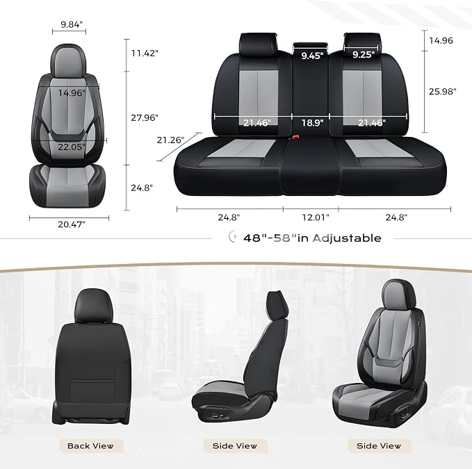 Coverado Car Seat Covers, Seat Covers for Cars, Waterproof Leather Auto Seat Protectors, Leather Car Seat Cushion, Car Interiors Accessories Universal Fit for Most Cars - Image 5