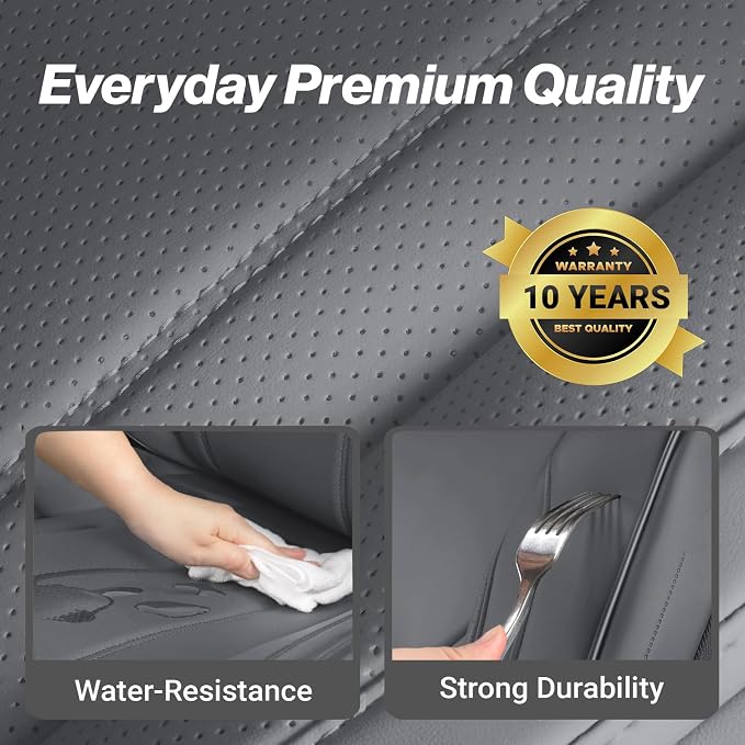 Coverland Premium Car Seat Covers Front Seats Waterproof Interior Protector | Airbag Compatible Non-Slip Seat Cover for GV80, Grand Cherokee, Wagoneer, GLE-Class Coupe, Maybach [Dark Gray-Size Chart A43] - Image 7