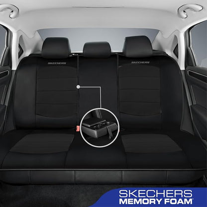 Skechers Memory Foam Seat Covers,Thick Cool Touch Fabric Car Seat Covers,Seat Cover Full Set Airbag Compatible,Automotive Comfort Protection for Most Cars,Vans,Trucks,SUV,Black - Image 3