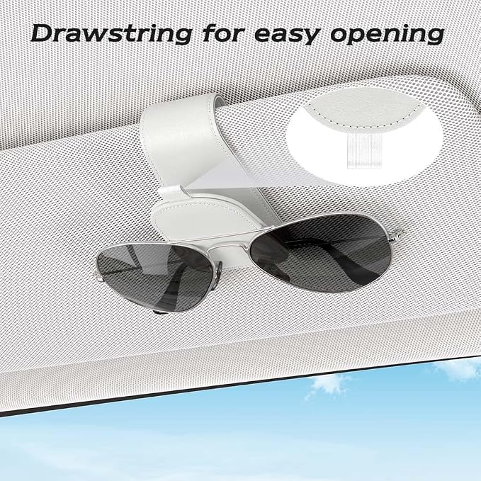 Sotfamily Magnetic Sunglass Holder for Car Visor, 2 Packs, Faux Leather | Strong Magnetism, for Most Car Visors, No Marks on Visor, Gift-Ready Packaging, Sunglass Organizer, Car Accessories for Men - Image 5